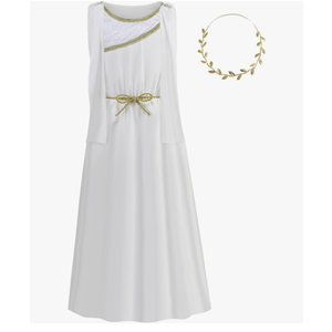 LMYOVE Greek Goddess Costume Girls, Kids Goddess Halloween Costume Party Dress Up Anthena Costume
Medium