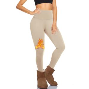 Hi Clasmix Fleece Lined Leggings for Women - High Waisted Winter Yoga Pants, Warm Thermal Running Workout Tights (Small-Medium, 10-nude Beige)