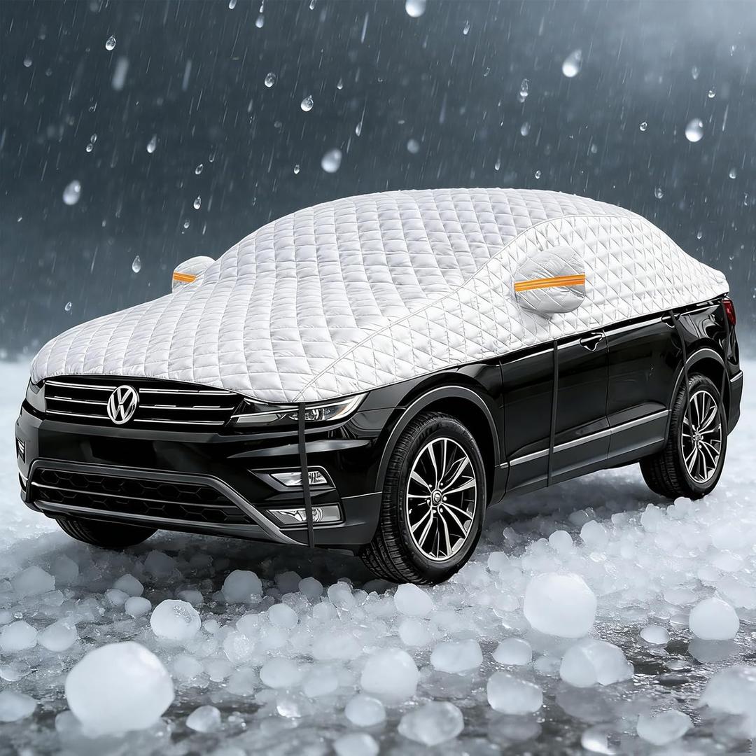 Hail Protector Car Cover SUV, Multi-Layer Cotton Padded Construction, Extra-Thick Top Half Car Cover for Hail Protection, Fits SUV L