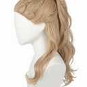 Blonde Wig with Bun for Women Straight Synthetic Wig for Halloween Costume Cosplay (Blonde)