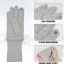 ACUSHLA Merino Wool Gloves for Men & Women - Fleece-lined Touchscreen Thick Warm Winter Glove Liner for Cold Weather (X-Large, Light Grey)