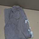 WDIRARA Girl's Cute Bowknot Elastic Waist Jeans High Waisted Straight Leg Denim Pants, Blue Size 12yrs