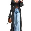 KWSTAIN Black Cardigan for Women Dressy Light Summer Hollow Out Button Up V Neck Womens Long Crocheted Duster Sweaters Coats 2025 Fall Y2K Girls (Black,S)