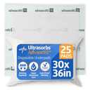 Medline Ultra sorbs Dry pads, 30" x 36", 25 Count, Super Absorbent Disposable Bed Pads, Large Incontinence Bed Pads, Chucks Protective Under pads, 10 Times More Absorbent, For Adults, Elderly