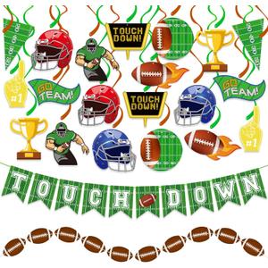 34Pcs Football Party Decorations Football Decor Game Day Party Supplies Accessories Birthday Tailgate