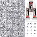 30000Pcs Resin Rhinestones for Crafting Bedazzling, Silver Clear Flatback Gems Crystals for Bedazzle Crafts Clothing Clothes Nail Art, Flat Back Jewels Diamonds Mixed Sizes Bedazzler Kit with Glue