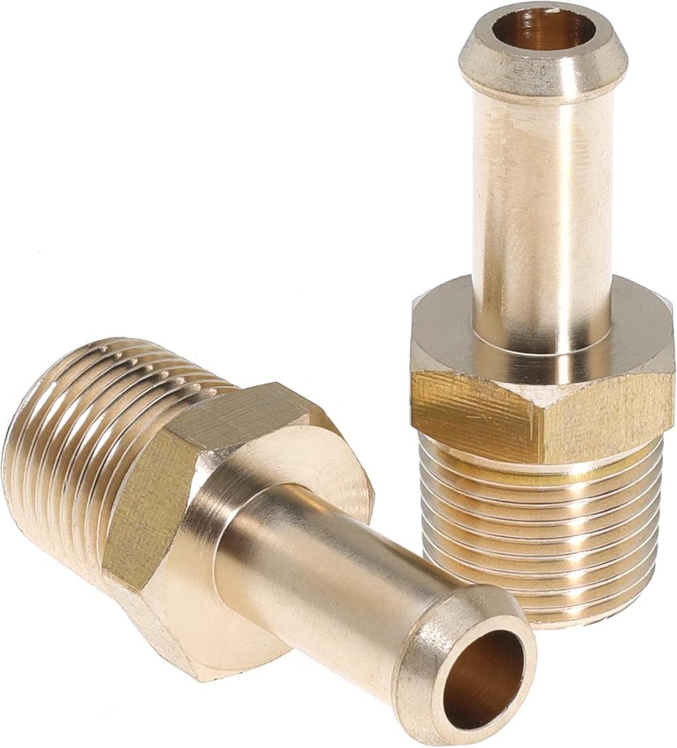 Fuel Hose Fitting Adapter Replaces 65380 Fuel Line Fittings for Holley 12-289-11 and 350 SBC Fuel Pump for Holley 12-803 Bypass Pressure Regulator for Ford Mustang 289 3/8 Inch NPT to 3/8 Inch Barb