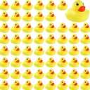 GliSun 60 PCS Rubber Ducks Bath Toys Mini Ducks Float and Fun Squeak for Kids Bath Toy Shower Decorations Birthday Party Carnival Game Gift