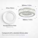 Finktonglan 11.8" Round Crystal Flush Mount Chandelier, Dimmable LED Ceiling Light with Remote, 3000K6500K Color Changing, K9 Crystal Stainless Steel, Low Profile for Bedroom Living Room