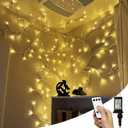 Enchanted Willow Vine Lights with Remote, Christmas Swags Decorations Indoor Room Decor, 18 Branches 144 LEDs Lighted Willow Vine Lights for Walls Bedroom Home Decor, White Branch