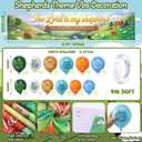 Thenshop 31 Pcs 2026 Vbs Backdrop 8.7 x 2 ft Vbs Shepherds Background Banner and Balloon with Ribbon 2026 Emerald Isle Theme Decoration Bible School Backdrop for Wall Home Classroom Summer Booth Props