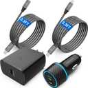 45W USB-C Charger, 2-Pack 45 Watt Samsung Super Fast Charger Type C PPS Wall/Car Charger for Samsung Galaxy S26 Ultra/S26+/S25 Ultra/S24+/S23/S22 Ultra/Note 10+, Galaxy Tab S9 with 2X 3.3ft Cable