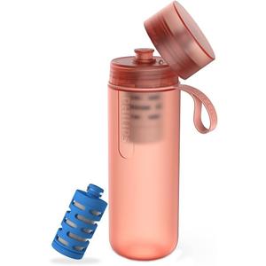 PHILIPS Water GoZero Active BPA-Free Water Bottle with Fitness Tap Water Filter, Sport Squeeze Water Bottle, Lightweight, Blue, 20 oz with Fitness Filter, RED