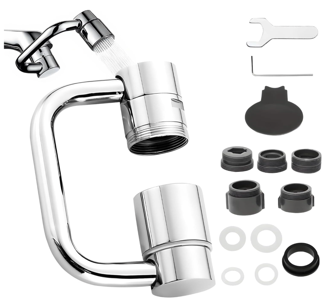 1440Â° Rotatable Faucet Aerator Extension, 2 Modes Universal Sink Faucet for Splash Reduction, 1080Â° Rotating Multifunctional U shaped faucet extender for Bathroom Sink Kitchen