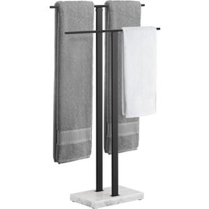 KES Standing Towel Rack, 2-Tier Towel Racks for Bathroom Freestanding with Marble Base, Upgrade Steady Design, SUS304 Stainless Steel Matte Black, BTH217-BK