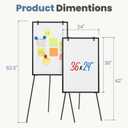DUMOS Magnetic White Board Easel 40"x28", Silver Aluminium Frame & Black