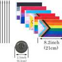 2 x Rainbow Pride Deluxe Desk Flag Set -6 Branch Miniature Gay LGBT Flag Desk Set Table Black Base and Spear Top-Desktop Decorations
