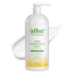 Alba Botanica Daily Moisturizing Lotion, Sensitive Skin, Fragrance Free, 32 Oz