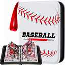 Baseball Card Binder 4 Pocket Gifts for Boys Girls, Waterproof 400 Pockets Card Holder Album with 50 Removable Sleeves for Trading Card - Binder Display Storage Carrying Case for Baseball Cards