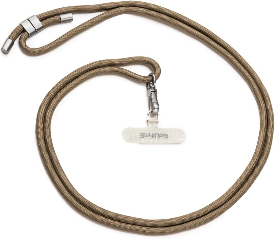 Universal 7mm Phone Lanyard for iPhone 16 Pro Max & Most Smartphones, Thick Rope Adjustable Anti-Theft Crossbody Cell Phone Strap with Non-Adhesive Tether Tab for Men & Women, Army Green/Matte Silver
