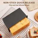 KITESSENSU Carbon Steel Pullman Loaf Pan with Lid, 1 lb Dough Capacity, Black, Non-Stick, Bread and Toast