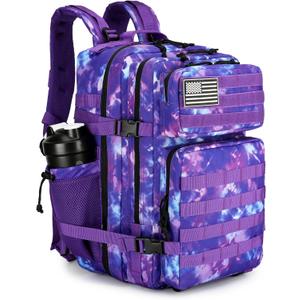 Lovelinks21 45L Tactical Assault Backpack 3 day assault pack with Molle Waterproof backpack Rucksack for Tactical Backpacks (Purple Camo)