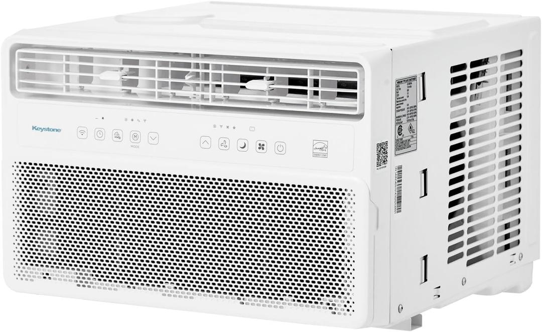 Keystone 24,000 BTU 230V Window Mounted Inverter Air Conditioner with Quiet, High Efficiency Operation and Remote, Window AC Unit for Apartment, Living Room, Bedroom, Large Rooms up to 1500-Sq. Ft.