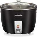 Proctor Silex Rice Cooker & Food Steamer, 30 Cups Cooked (15 Cups Uncooked), Includes Steam and Rinsing Basket, Black (37555)