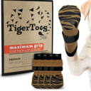DOK TigerToes Premium Non-Slip Dog Socks for Hardwood Floors - Extra-Thick Grip That Works Even When Twisted - Prevents Licking, Slipping, and Great for Dog Paw Protection (Cool Caramel, Small)