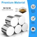 Heavy Duty Magnets, Caturledas 50 Pack 20x2 mm Small Round Magnetic Rare Earth Neodymium Fridge Magnet for Home Kitchen Office School Hanging Album Photo Drawing, Silver