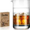 Barillio Crystal Cocktail Mixing Glass - 20 Oz (600 ml) Seamless Weighted With Thick & Sturdy Bottom Cocktail Stirring Pitcher | Old Fashioned Beaker - Bartender Mixology Accessories to Stir Cocktails