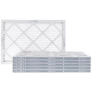 Amazon Basics 14x20x1 Air Filter, MERV 8 AC Furnace Filters, Allergy Control, Electrostatic, Removes Dust Pollen and Lint, 6-Pack (Actual Size: 13.75" x 19.75" x 0.75")