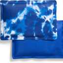 Cool Coolers by Fit & Fresh 2 Pack Soft Ice, Flexible Stretch Nylon Reusable Ice Packs for Lunch Boxes & Coolers, Blue Tye Dye (Standard)