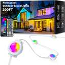 200FT Permanent Outdoor Lights Waterproof, Smart RGB Eaves Lights with App/Remote Control, DIY Scene Modes, LED Outdoor Lighting for Christmas Holidays Daily Party House Roof Lighting