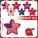 Geelin 18 Pcs Patriotic 4th of July Ornaments Patriotic Red Blue White Decoration for Tree Felt Star 250th Anniversary USA American Flag Tree Decorations 2.36 Inch Hanging Stars for Party Decor