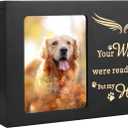Pet Memorial Urns for Dog or Cat Ashes - Large Wooden Funeral Cremation Urns with Photo Frame, Keepsake Memory Box with Black Flannel Lining