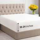 Extra Deep Queen Fitted Sheet - Hotel Luxury Single Fitted Sheet Only - Easily Fits 18 inch to 24 inch Mattress - Ultra Soft, Wrinkle Free with Extra Deep Pockets - Breathable & Comfy - Antique White