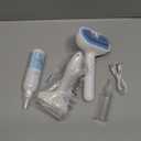 Pet Steam Brush for Dog & Cat - 3-in-1 Steam Grooming Slicker Brush & Undercoat Rake for Shedding - Self Cleaning Spray Comb with Mist for Long & Short Haired Pets - Includes Waterless Shampoo, Blue (7.85'' - 120ML)