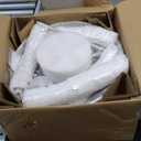 Q&S Beaded Chandelier Farmhouse White Wood Beaded Boho Light Fixture Vintage Antique 8 Lights for Dining Room Nursery Kitchen Foyer Bedroom Living Room UL Listed