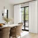 Beige White Pinch Pleated Linen 98 Inch Curtains 2 Panels Set for Living Room Bedroom Boho Farmhouse Memory Training Semi Sheer Light Filtering Window Drapes with Hooks & Rings for Dining Room 50x98