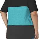 VISLILY Womens-Plus-Size-Summer-Tops Trendy Color Block T Shirts Casual Crewneck Cute Short Sleeve Blouses Tunics Tees XL-5XL (XXXL)