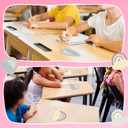 Kosiz 500 Pcs Rainbow Name Tags for Classroom 5.3" x 3" DIY Rainbow Blank Paper Desk Pastel Boho Self Adhesive Name Stickers Kids Name Labels for Back to School Party Favor Supplies