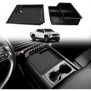 BestEvMod 2PCS Front Center Console Organizer Compatible with Chevrolet Silverado EV WT 2026 2025 2024 Pickup Armrest Storage Box Divider Trays NOT Fit ICE or RST/LT Models (Front Console)