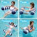 SLOOSH Hammock Pool Floats Adults, 4-in-1 Multi-Purpose Inflatable Pool Floaties PVC Water Hammock Lounge Floaties, 48 inches x 31.5"