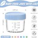 DRKIO 6 Pack Glass Baby Food Storage Containers - 4 Oz Baby Food Jars with Lids Baby Food Maker Microwave Dishwasher Freezer Safe 100% Leak Proof BPA Free Reusable