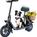 Urbanmax C1 Electric Scooter for Adults & Teens,20 Miles, 265 Lbs,Top Speed 15.5MPH, Wide Anti-Slip Deck for Commute, Groceries, Pets, Foldable E-Scooter with Seat and Basket,Dark Black