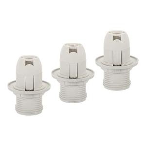 MECCANIXITY Threaded Light Socket Base 250V E14 56x28mm Screw Thread 28mm Bulb Lamp Holder for LED Retro Pendant Lights White Pack of 3
