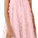Gleeneat Womens Summer Halter Tulle Floral Bridal Shower Cocktail Wedding Guest Short Dresses A Line Sleeveless Mini Dress (L)