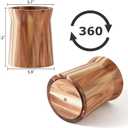 Wooden Utensil Holder for Countertop, 360 Rotating Kitchen Utensil Holder, 7.2"x 6" Large Acacia Wood Crock, Farmhouse Kitchen Decor