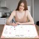 Gannyfer Desk Calendar 2026-2027 with Desktop Mat, Large 22" x 17" Desk Pad Calendar, 18-Month Calendar Use Now Through Jun 2027, Office Supplies for Home School Office, Pink with 6 Stickers